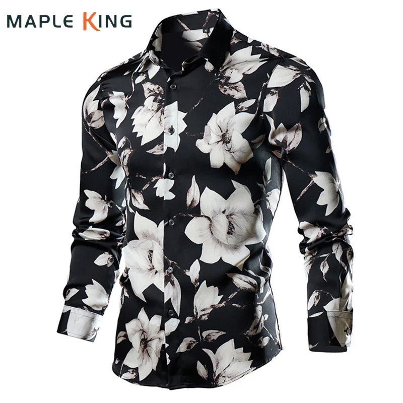 

Camisa Estampado Men Button Up Shirts 2024 Vintage Long Sleeve Floral Print Moleton Masculino Luxo Mens Cardigans Hawaiian Shirt