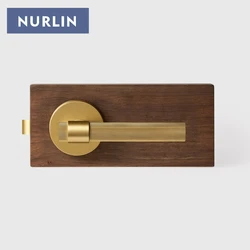 Nurlin US American Standard Brass Knurled Interior Mortise Door Lock Lever Handle Passage Privacy Structure For Bedroom Bathroom