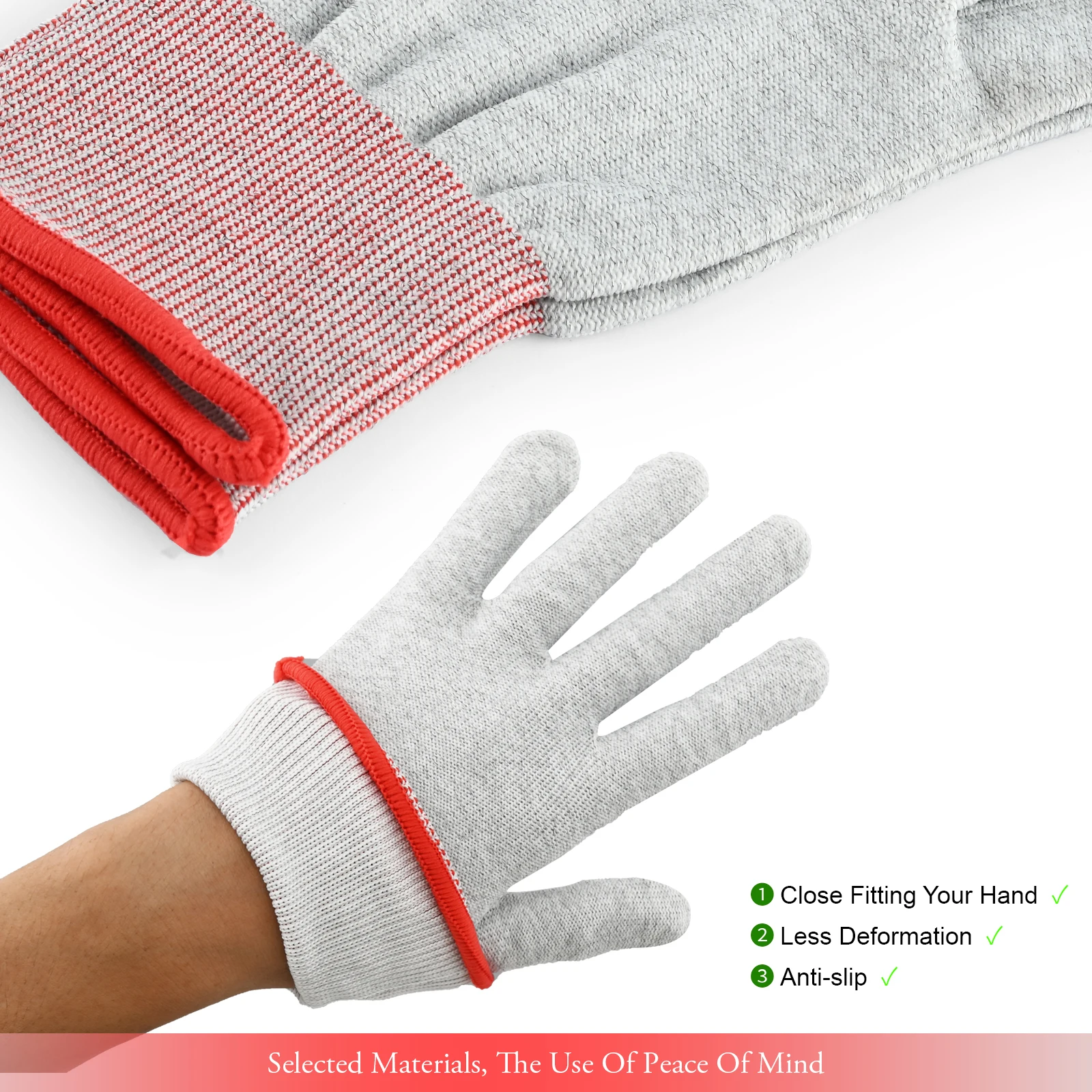 EHDIS 2/4/6 Pairs Anti-Static Carbon Fiber Gloves Window Tinting Sticker Decal Cut-Resistant Mitten Car Wash Cleaning Work Glove