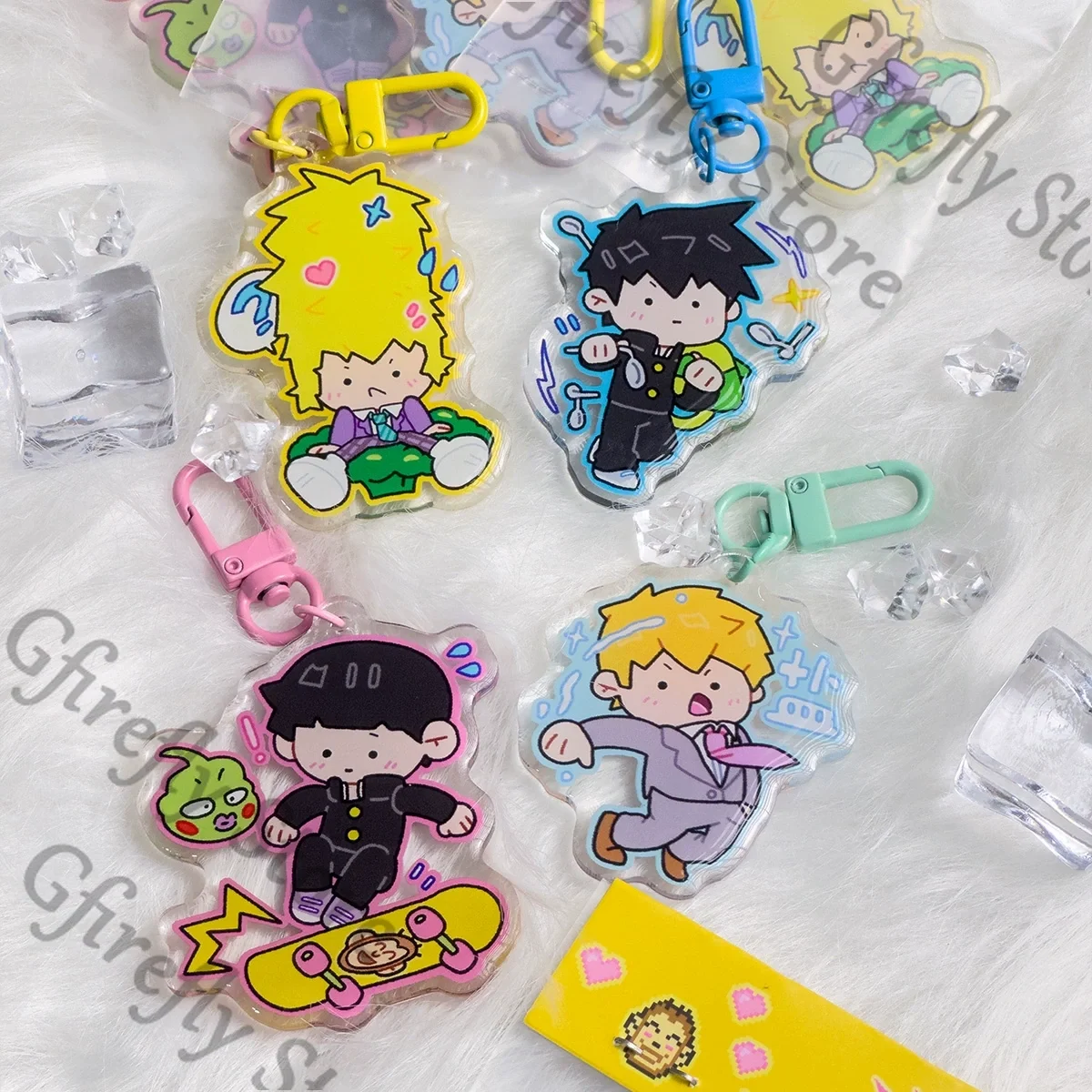 

Mob Psycho 100 Anime Kageyama Shigeo Reigen Arataka Hanazawa Teruki Acrylic Keychain Pendant Ornaments Kawaii Hanging Drop
