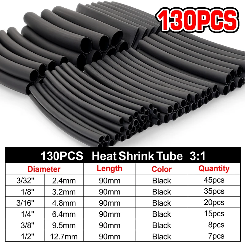 DIY Repair Heat Shrink Tube Assortment 3:1&4:1 Dual Wall Adhesive Flame Retardant Insulator For All Kinds Electrical Wire Cable