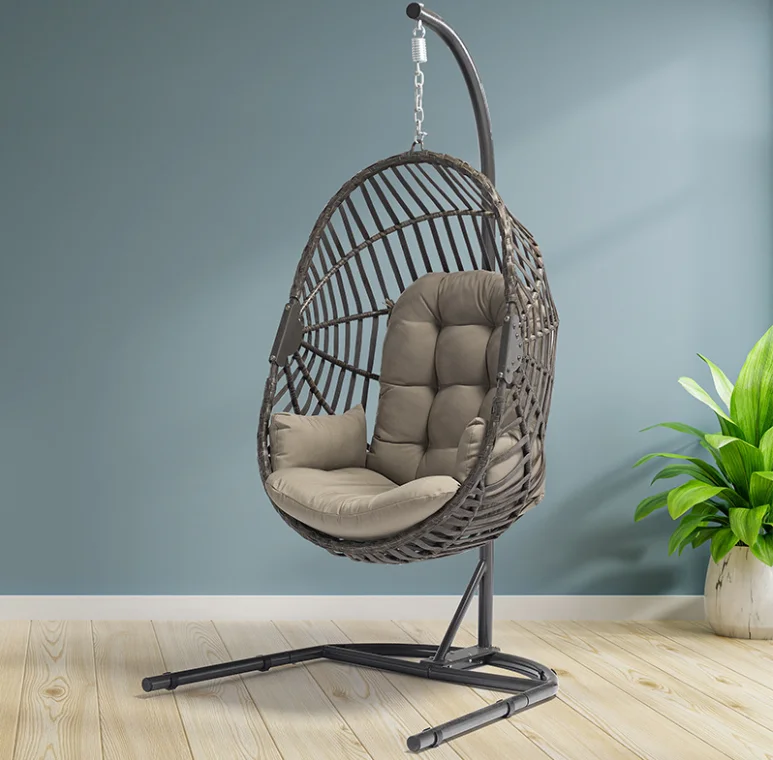 Leisure Simple Swing Rattan Chair Single Rattan Folding Basket