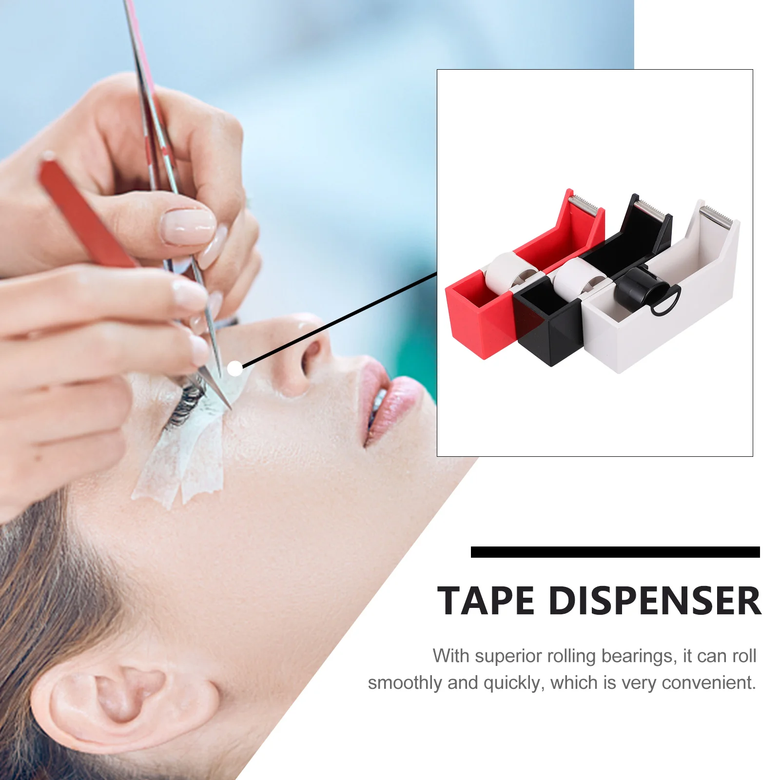 

3pcs Eyelash Cutter Dispenser Plastic Divider Cutting Tool Organizer Multi-Use Cutter Lash Masking Tape Dispenser Professional