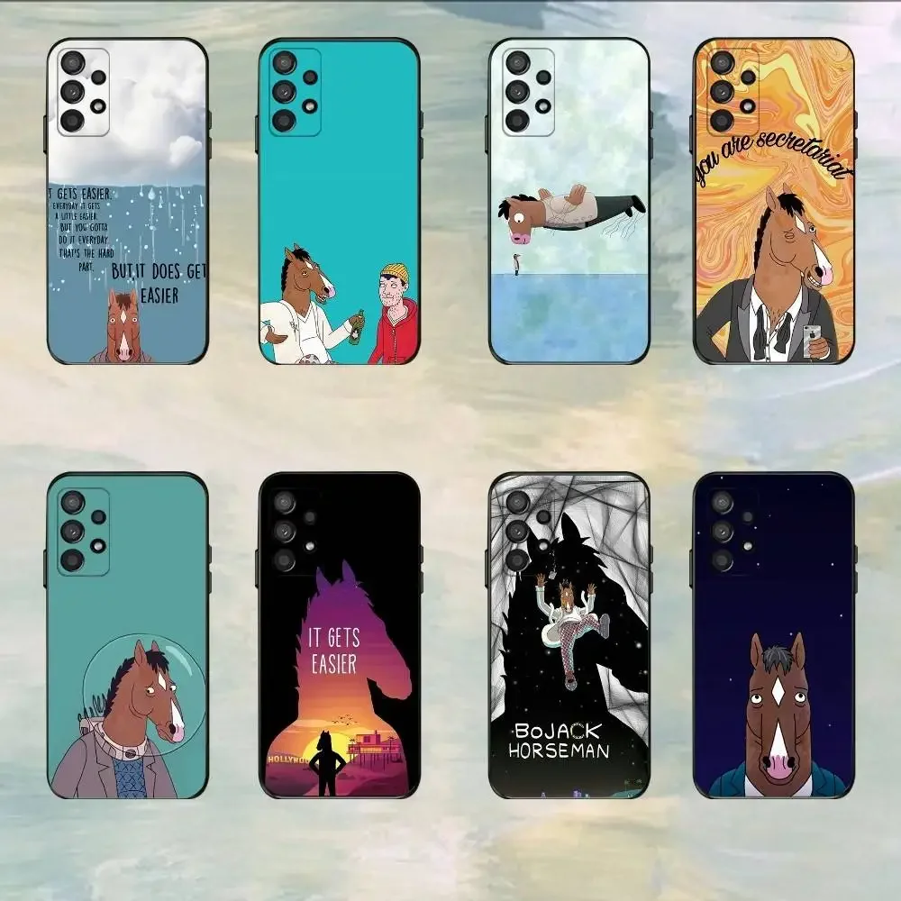 

Cartoon B-BoJack H-Horseman Phone Case For Samsung S25,S24,S21,S22,S23,S30,Ultra,S20,Plus,Fe,Lite,5G Black Cover