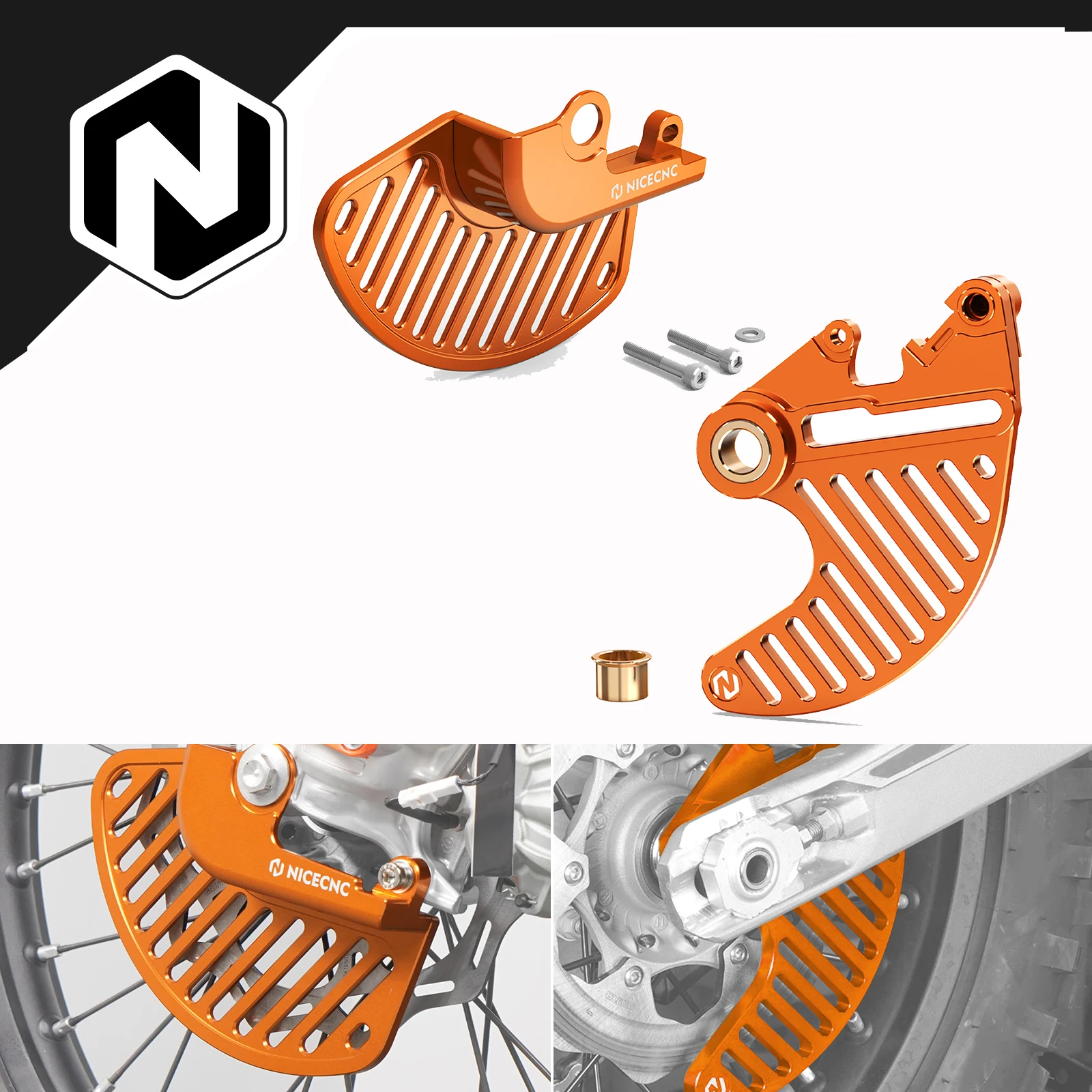 

NICECNC For KTM 300 EXC 2024 Front Rear Brake Disc Guard 125 SX 450 SX-F 350 EXC-F 2016-2024 450 SMR 2023-2024 500 XCW 450 XCF-W