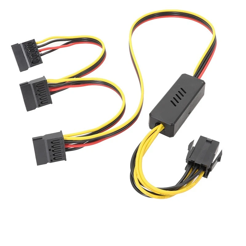 New Graphics Card Hard Drive Cable 6Pin To SATA Hard Drive Power Cables 12V Adapter 1 2 3 4 SATA 12V Molex Large 4PIN Cable