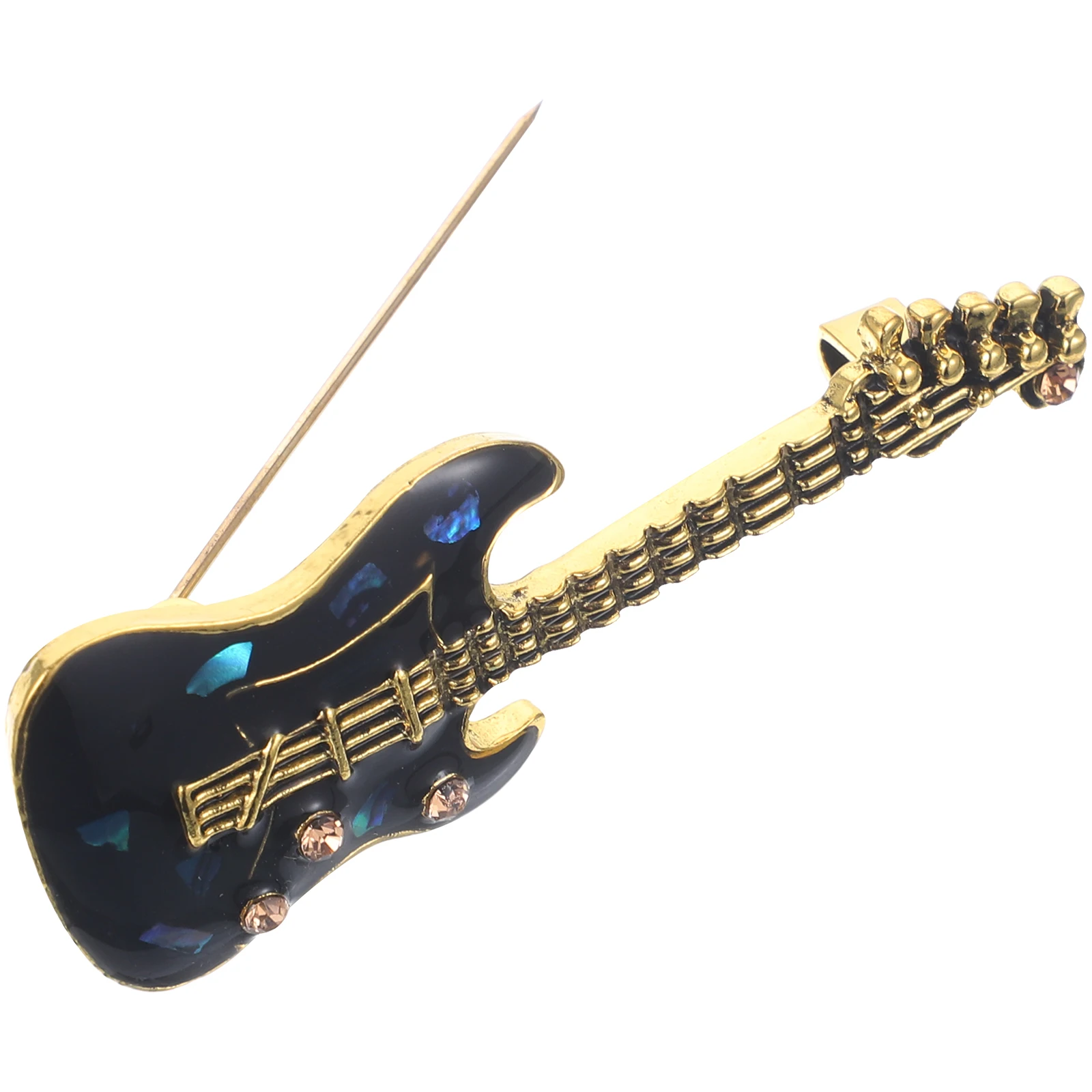 

Guitar Shaped Brooch Pin for Women Men Fashion Hat Badge Lapel Metal Festival Clothing Decor Lovely Gifts Accessories