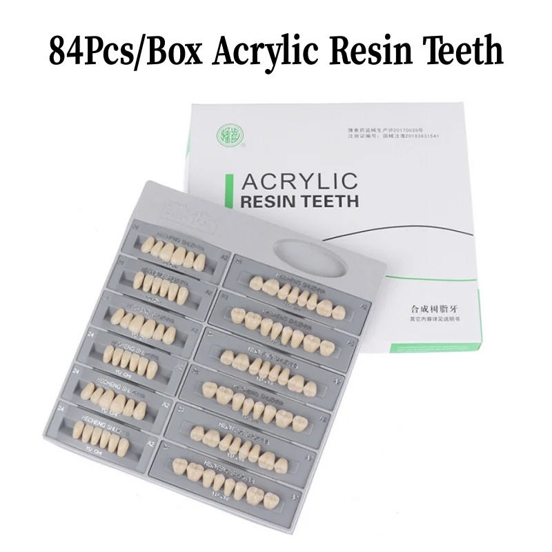 

84Pcs/Box Posterior Anterior Resin Teeth Model Fake Teeth A2 Color Teeth Guide