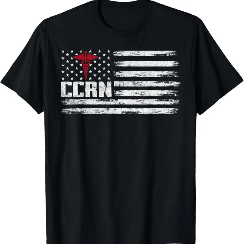 

Футболка медсестры Ccrn с американским флагом Critical Care