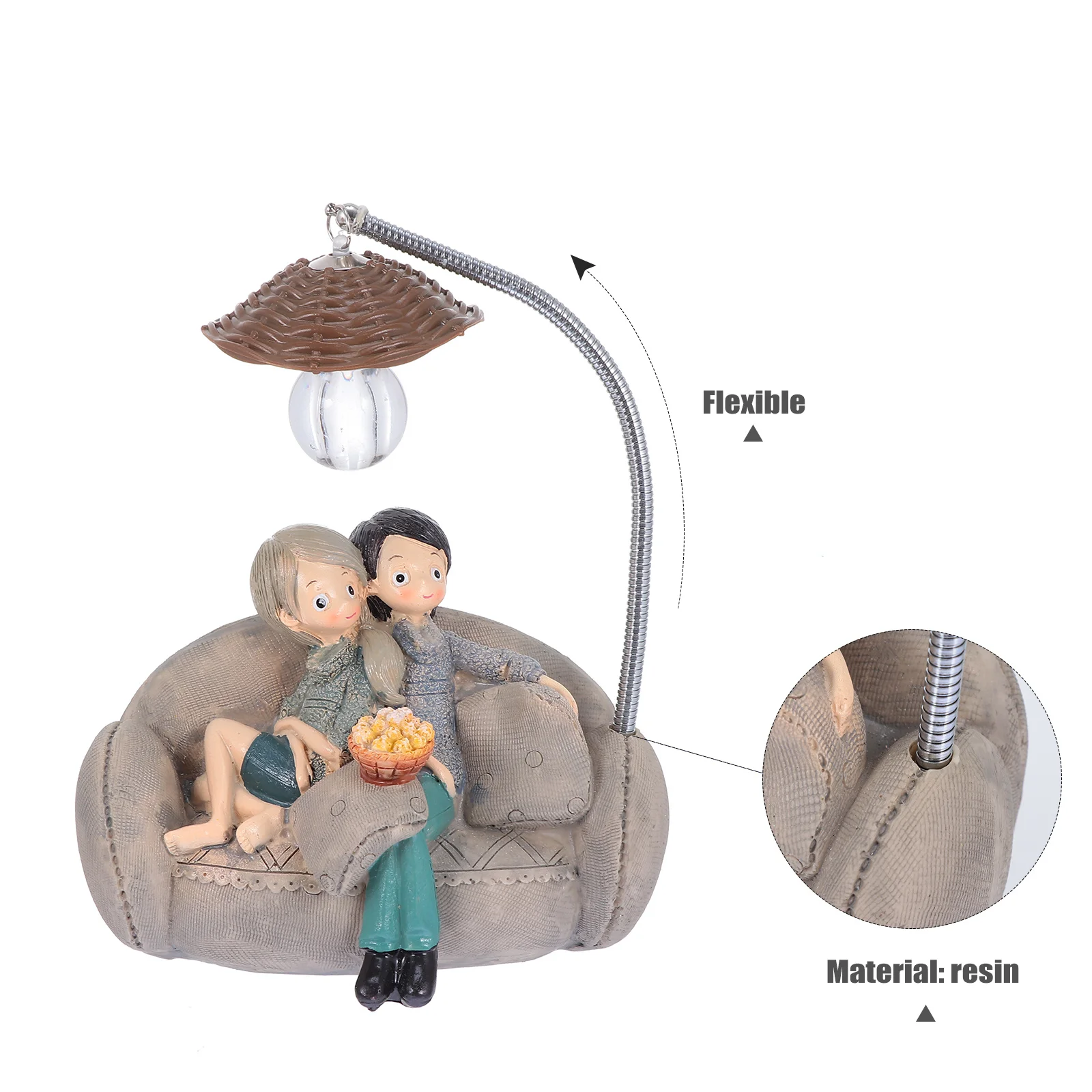 

Night Light Ornament Desktop Couple Figure Tabletop Resin Crafts Lamp Decoration