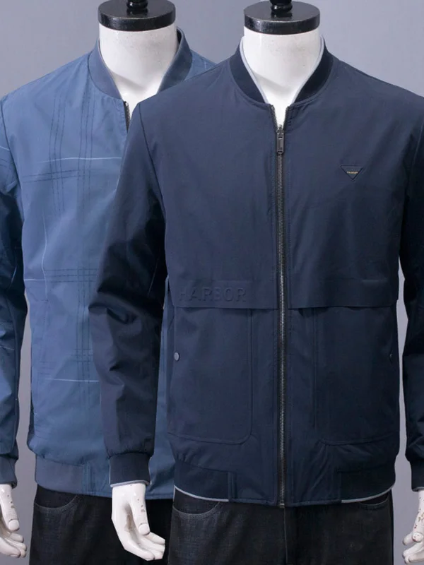 

Silk Smooth Men's ort Baseball Collar Jaet Spring Autumn Faion Casual Outerwear Milk Silk Brand Sli Urban Coat