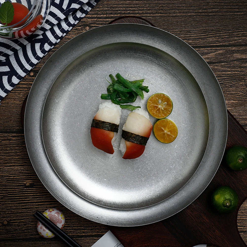 

Sushi Plate Stainless Steel Food Serving Plate For Home Tableware Steak Dessert Snack Dish Tray Kitchen Barware