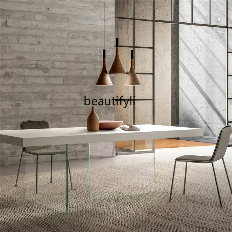 60.Solid Wood Suspension Large Board Table Creative Conference Table Clothing Store Personalized Display Long Table