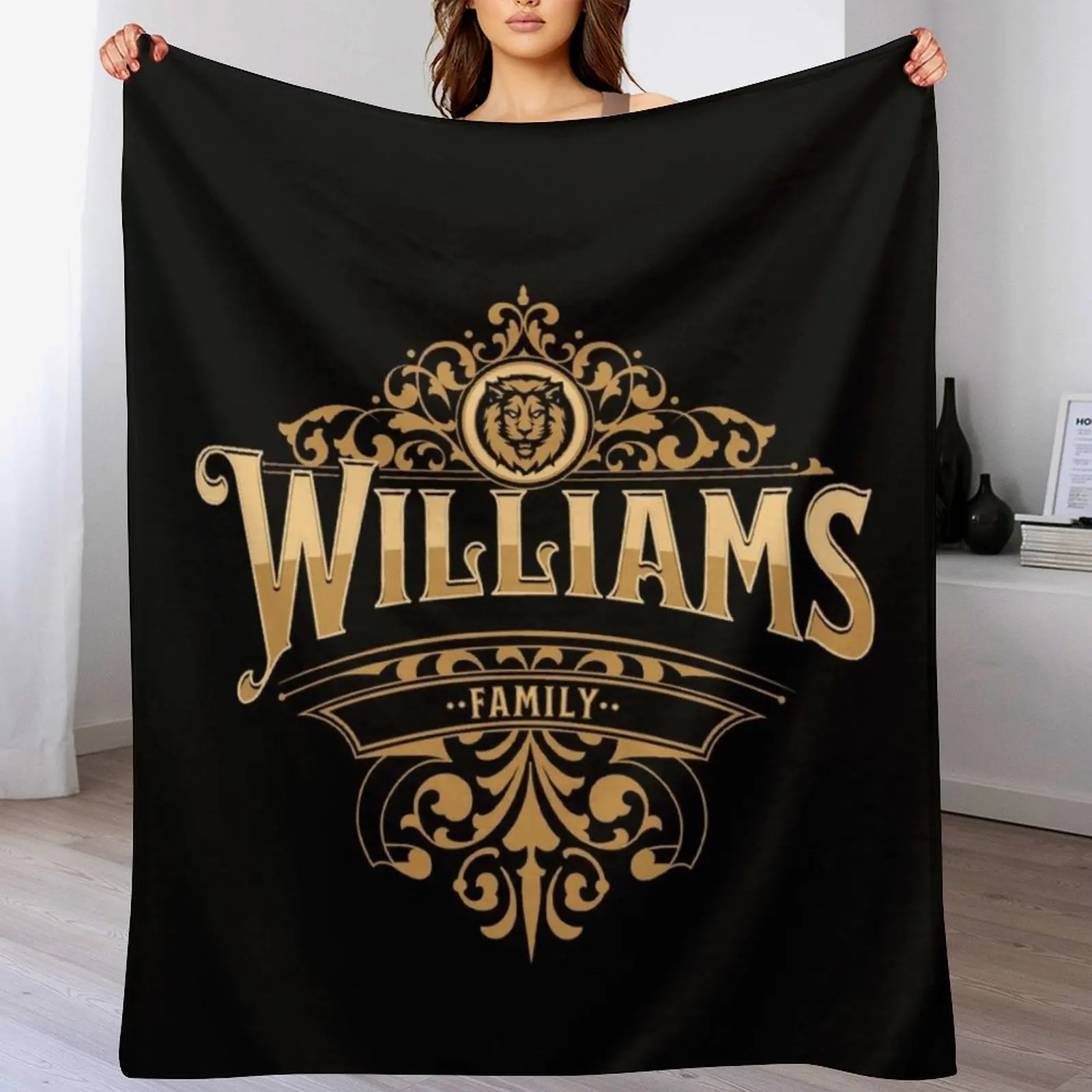 Williams Family Coat of Arms or Crest Williams Throw Blanket Luxurious Soft Blanket Holiday Gift for Family