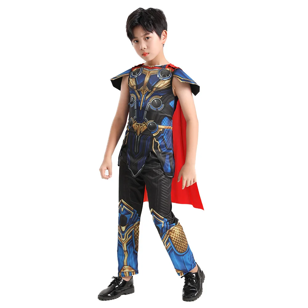 

Movie Thor Carnival Cosplay Costume Superhero Clothes Cloak for Kids Boys Halloween Outfits Suit Purim Party Performance Clothes