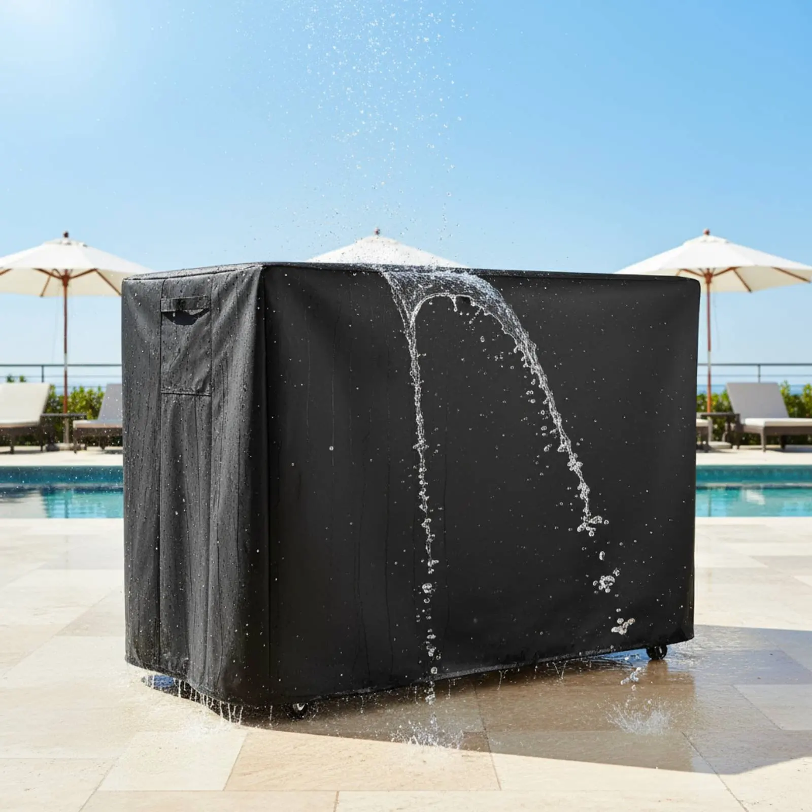 Waterproof Dirt Cover Sun Protection Outdoor Table Cover Patio Furniture Protector Windproof Sturdy Duty for Garden
