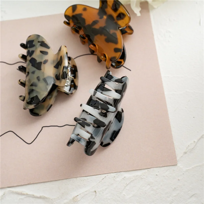 High Quality TortoiseShell Acrylic Acetic Acid Hair Claw Clips Korean Fashion Big Size Custom Hair Accessories