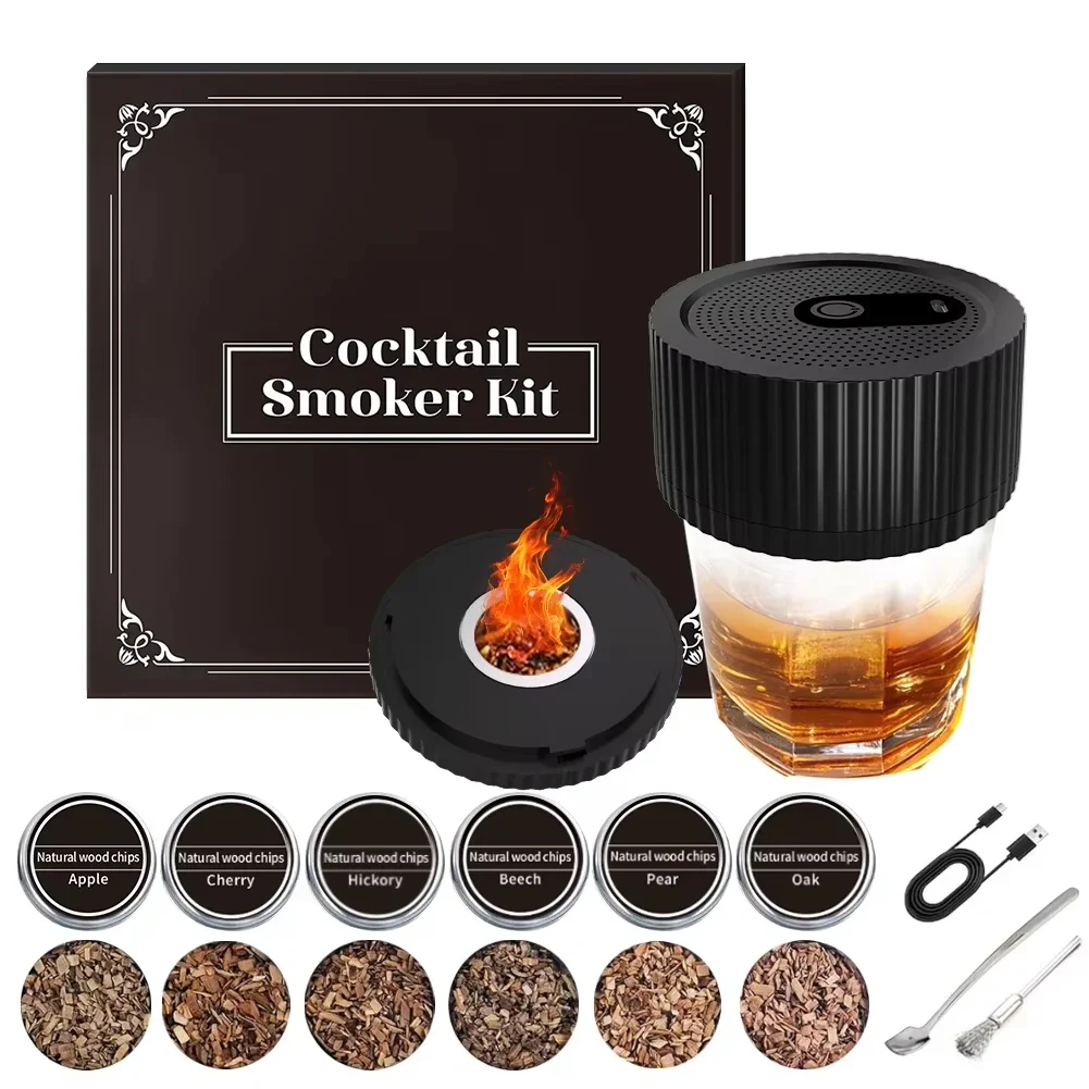 

Electric Whiskey Smoker Kit Electric Smoking Kit Multi-Function Drink Smoker Infuser Kit Cocktail Smoker Kit for Men Dad Husband