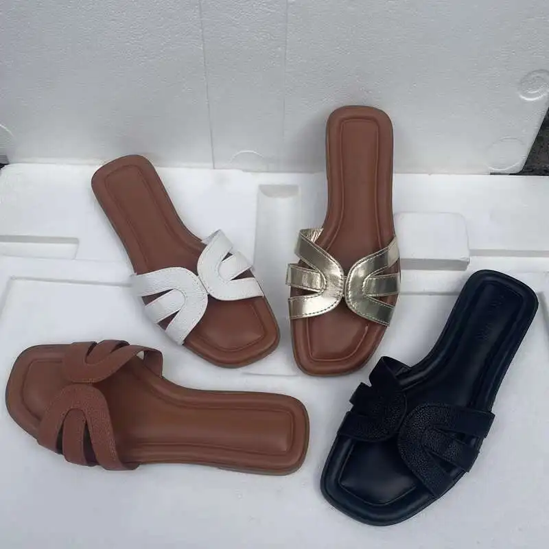 

Женские тапочки, летние модные уличные повседневные сандалии на плоской подошве, шлепанцы с носком, пляжные праздничные шлепанцы, роскошная обувь, тапочки Femalee