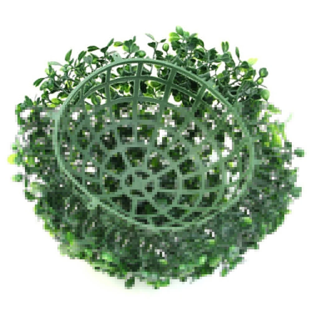 Lifelike Green Plastic Plant Grass Ball Ornaments, Weatherproof Artificial Milan Grass Sphere, Multi-Size Faux Greenery Ball