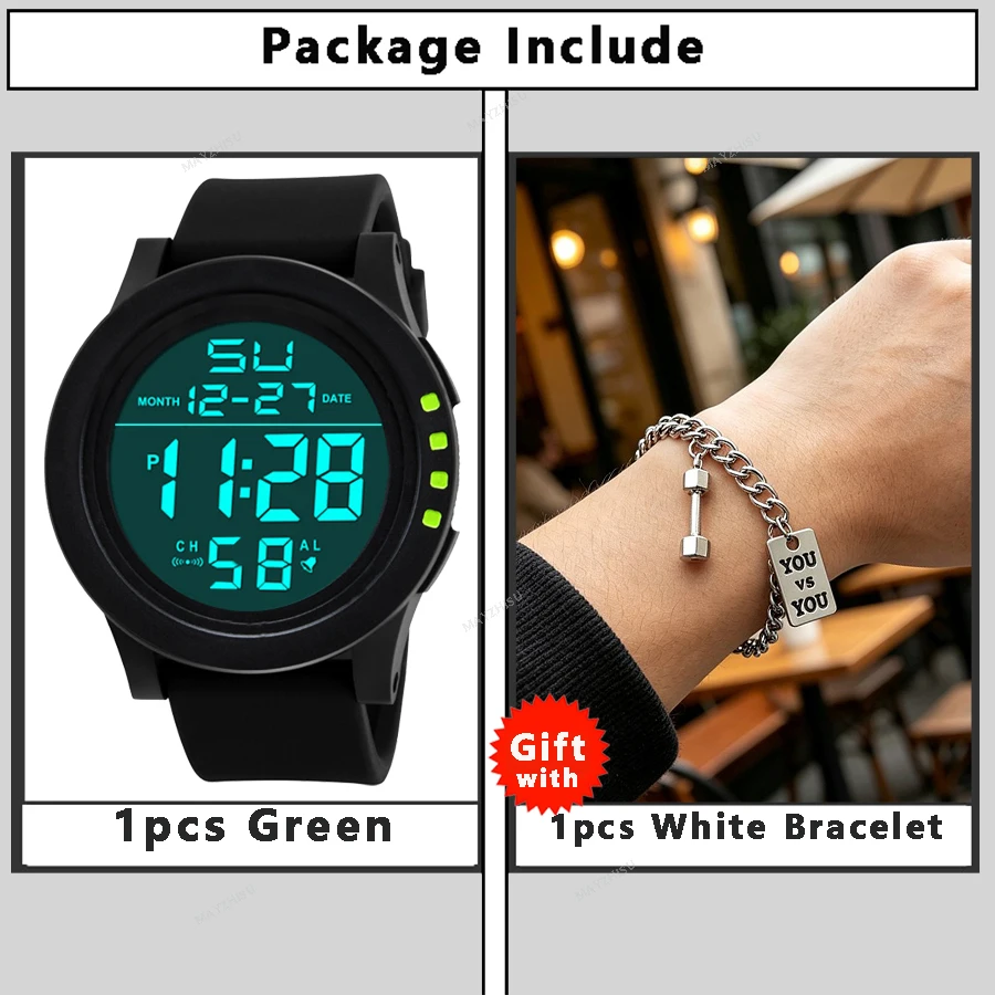Men's Sport Waterproof LED Digital Watch