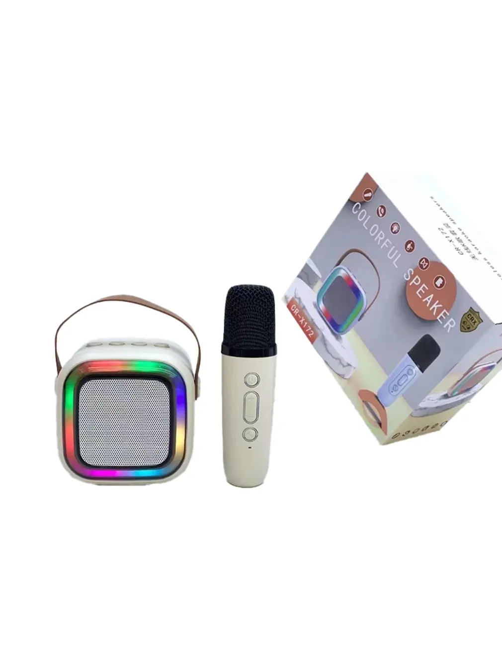 K1 Dual Microphone Karaoke Bluetooth Speaker RGB Light one 5W Speakers Sound Subwoofer Boombox Support Multiple Input Modes