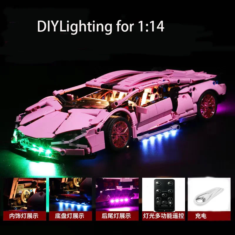 Led Light For 1:14 Technical Car Building Blocks City RSR Race Vehicle Bricks DIY Lamp Toys Set Not Included Car