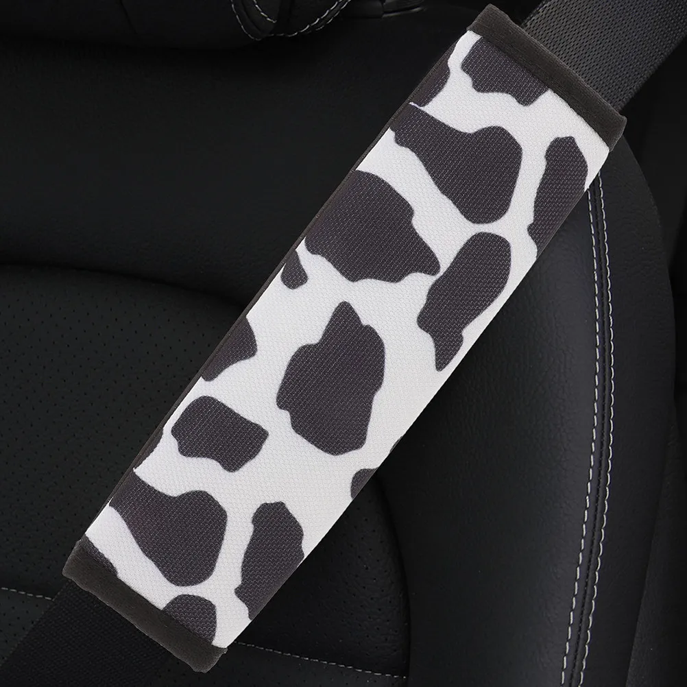 2Pcs Auto Safety Strap Covers Animal Pattern Pads Seat Cushion Removable Soft Shoulder Strap Pads for Trucks Suvs