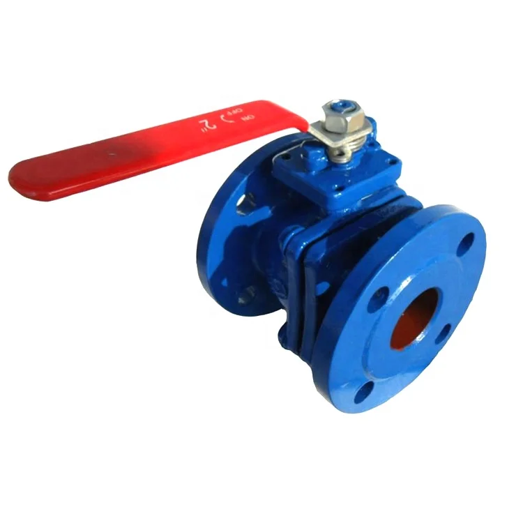 DN50 PN16 Handle Operated 2pc Flange Cast Iron Ball Valve