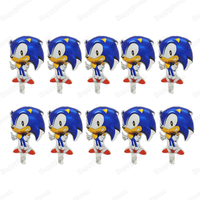 10pcs Mini Sonic Foil Balloons Children Classic Toys Inflatable Balloon Birthday Air Balloon Balloons Event Party Decoration