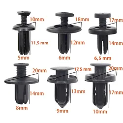 Clips en plastique de retenue de voiture, rivet de pare-chocs de carrosserie mixte, clips de panneau de garniture automatique, attaches de haute qualité, trou de 5mm, 6mm, 7mm, 8mm, 9mm, 10mm