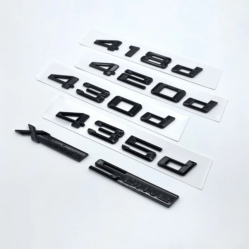 Old Numbers Letters 420d 425d 428d 430d 435d 440d ABS Emblem for 4 Series F32 F33 F36 F82 Car Trunk Nameplate Logo Sticker