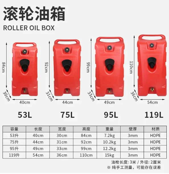 14 Gallon Portable Gas Fuel Tank Container 10 Foot Long Hose with LE Fluid Transfer Siphon Pump Dispensers Type Fuel Caddy