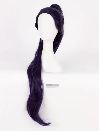 Game  Widowmaker / Amelie Lacroix Cosplay Wig 100cm Long Dark Purple With Clip Ponytail Heat Resistant Synthetic Wig + Wig Cap