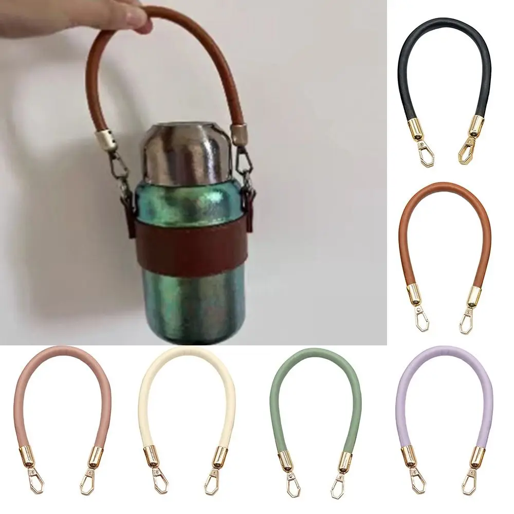 Portable PU Leather Handbag Belt Detachable Replacement Shoulder Bag Strap Gold Chain Buckle Bag Short Handles for Woman