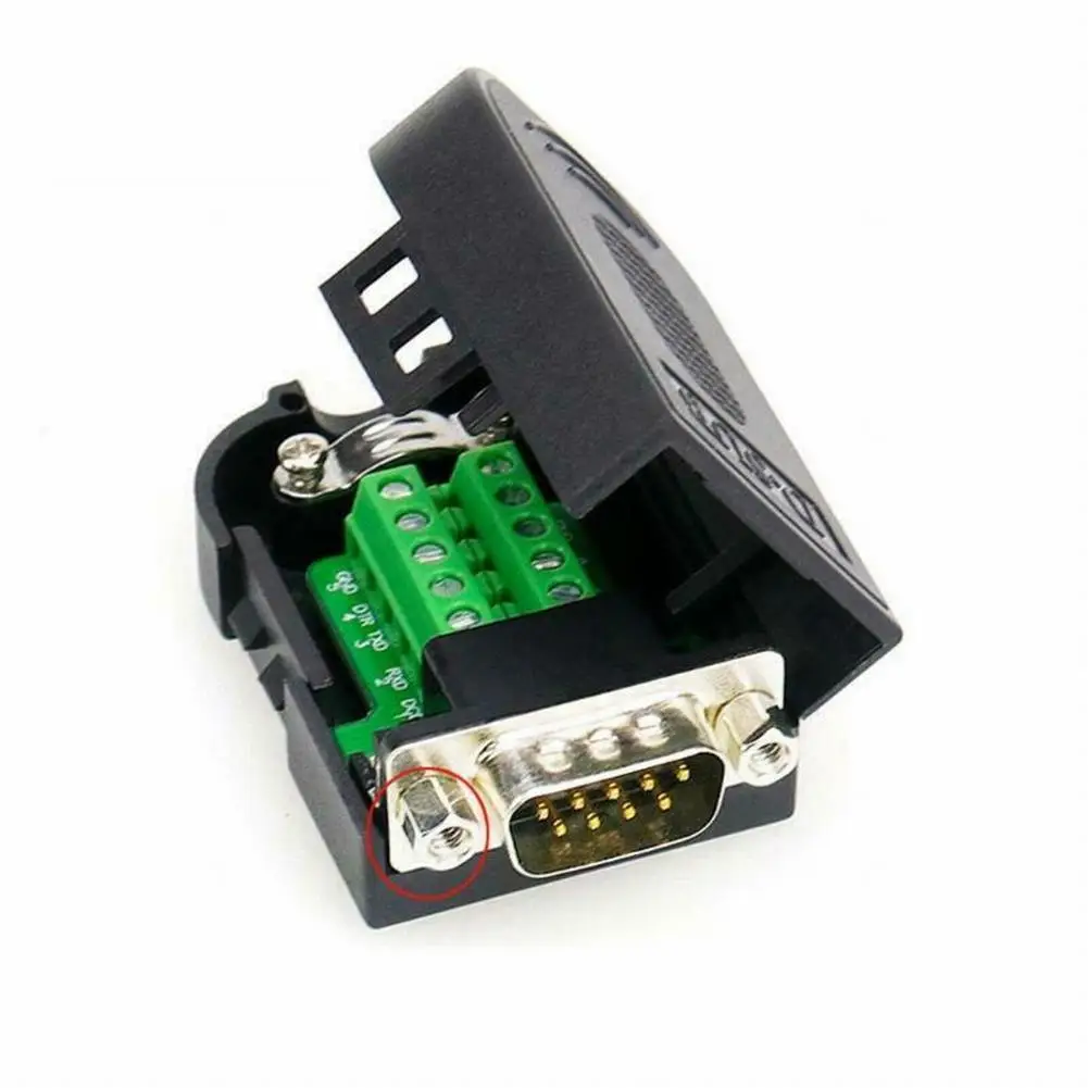 DB9 Connector DSUB Serial Adapter for Breakout Board Featuring Recyclable PVC Housing and Secure Screw Locking