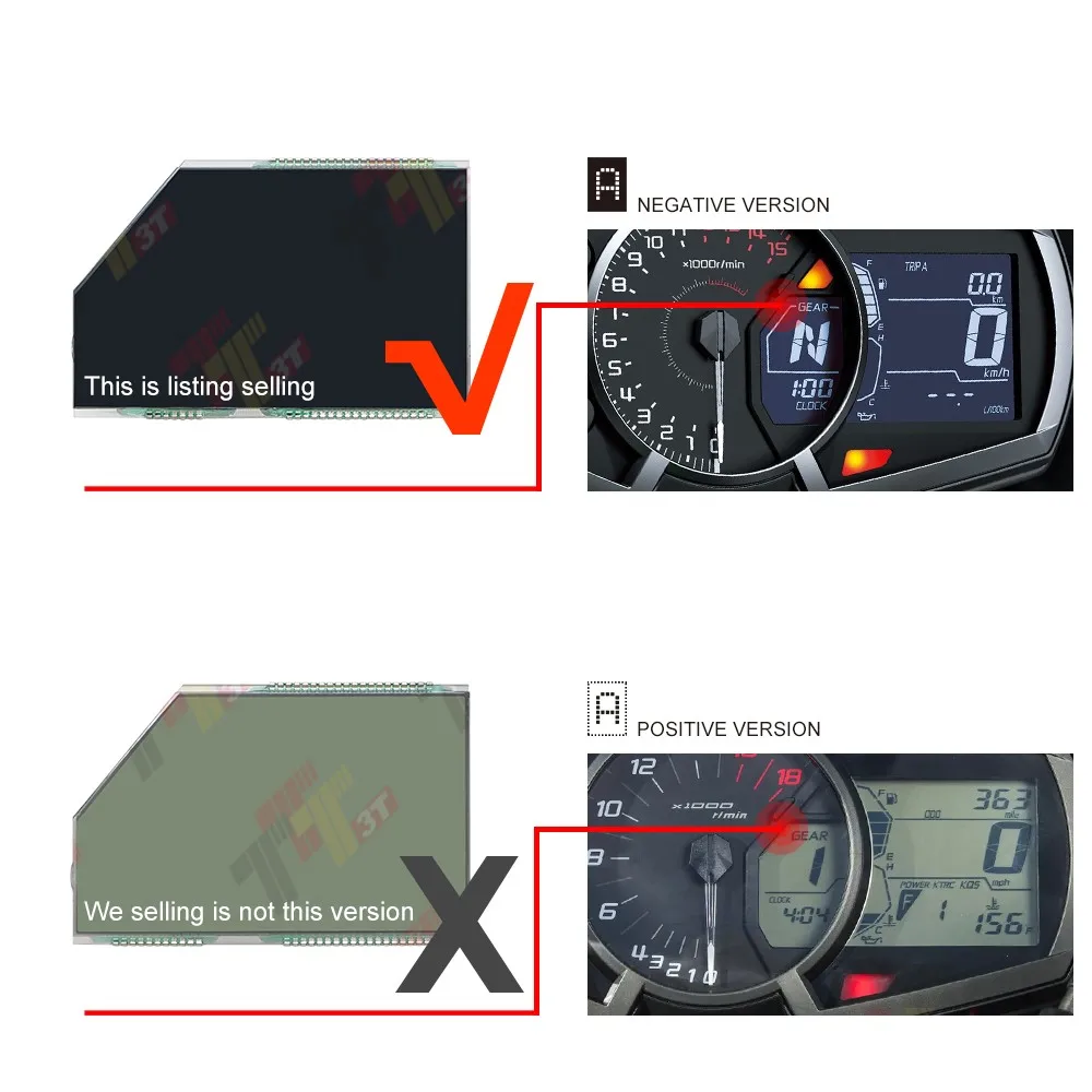 

ЖК-экран для Kawasaki Ninja 400 250 650 Z1000SX ZX-6R 1000, приборный спидометр в темном режиме