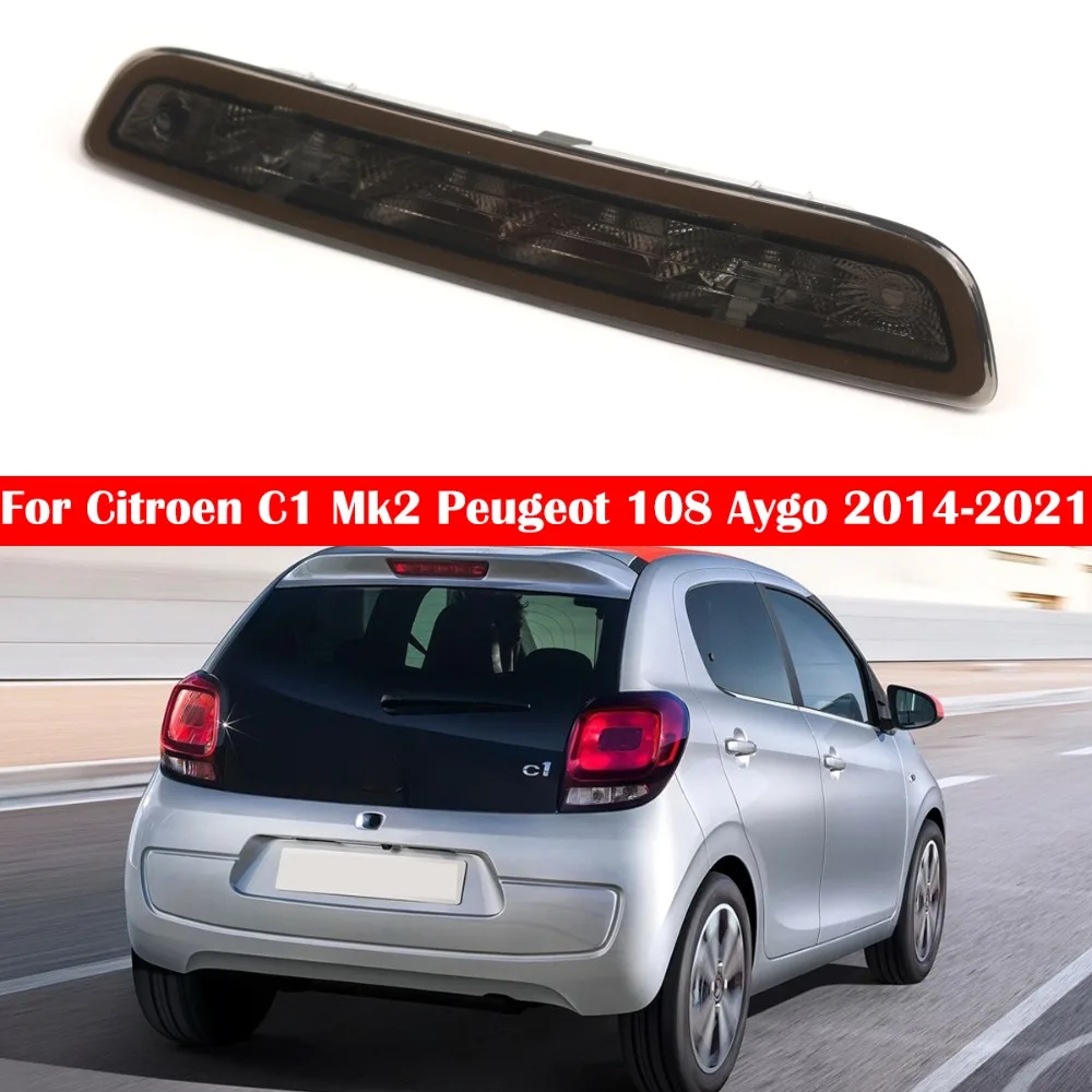 

Подходит для PEUGEOT 108 2014-2023, черные высокие стоп-сигналы, автомобильный внешний задний парковочный привод, светодиодный сигнальный индикатор