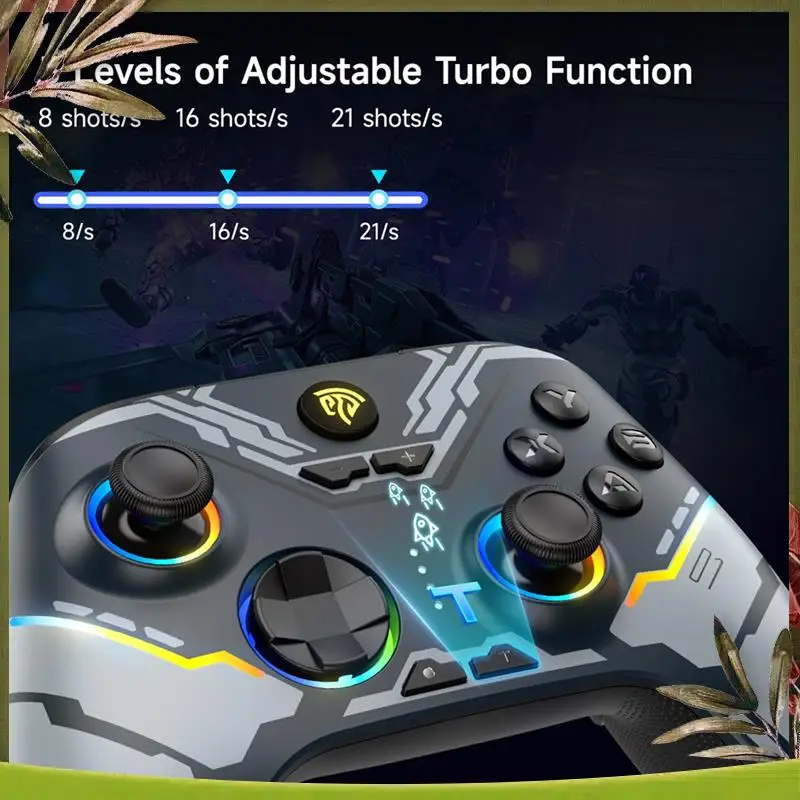 

New-X15 Wireless Gamepad, PC Controller For PC Windows, Android/IOS Phone, Switch, RGB Light, Hall Joystick Gamepad Easy To Use
