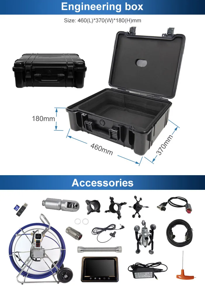 كاميرا الصرف الصحي 512 هرتز Sonde التسوية الذاتية فحص آبار المياه العميقة خط أنابيب السباكة استنزاف كاميرا فحص الأنابيب