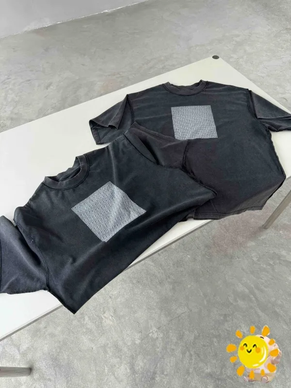 

24SS Streetwear Casual T Shirt Men Women Heavy Fabric T-shirt Top Tees