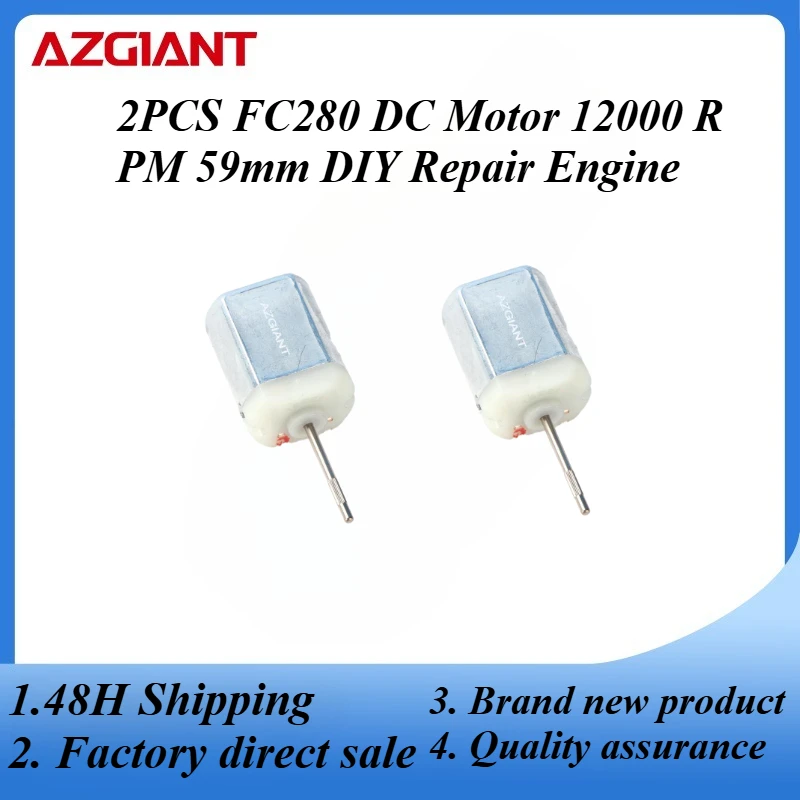 

2PCS FC280 DC Motor 12000 RPM 59mm DIY Repair Engine For Car Replacement Power OEM Accesseries Reverse Rotation Toy High Quality