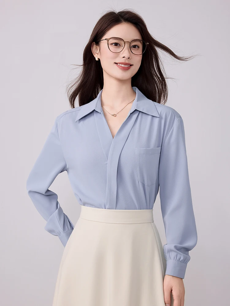 Blauw Lang Sve irt Dames Lente Herfst Nieuwe Koreaanse Sle Profional Interview Woon-werkverkeer Design Sense f Rok Lange D...