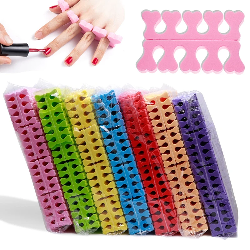 

50/100Pcs Soft Sponge Nail Art Toe Separators UV Gel Polish Finger Beauty Tools Separators Fingers Foot Manicure Pedicure Tool