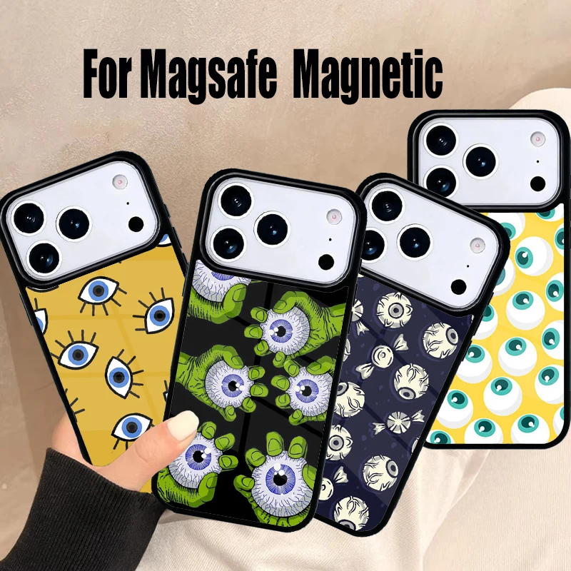

Eyeball Pattern Phone Case For iPhone 17 Air 16e 15 14 13 12 11 Pro Max Plus Magsafe Wireless Magnetic Cover