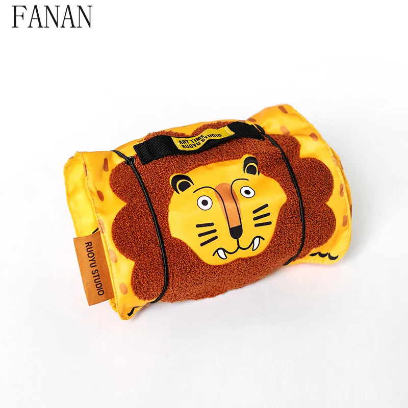 Kawaii Cosmetic Bags for Girls Cute Lion Portable Large Capacity 4-in-1 Detachable Women's Travel Toiletry Makeup Pouch