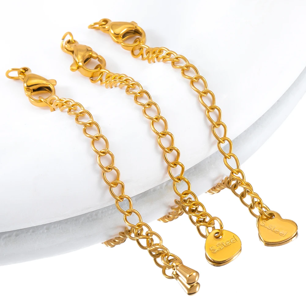 

5pcs 70mm Stainless Steel with Lobster Buckle Tag Extension Chain