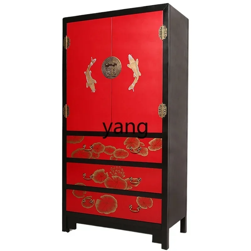 CX new Chinese hand-painted entrance hall corridor wall-to-wall entrance cabinet
