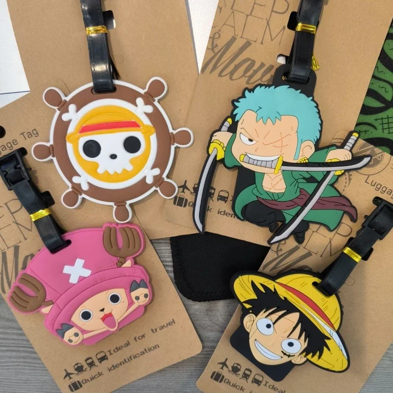 Japanese One Piece cartoon anime boarding check-in tag accessories Chopper Luffy Zoro luggage tag cute creative doll