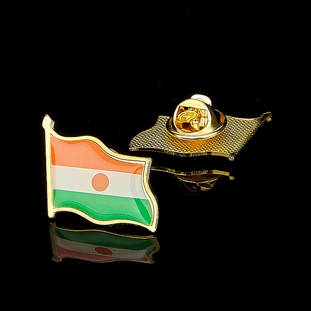 

African Collectible National Flag Lapel Pin The Republic of Niger Country Enamel Brooches Fashion Accessories